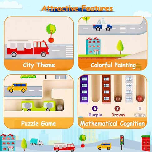 ألعاب Heyigrow المغناطيسية، متاهة الألوان والأرقام، ألعاب الفرز والعد الخشبية للأطفال، ألعاب مونتيسوري للأطفال من سن 3 إلى 6 سنوات (المدينة) in Kuwait
