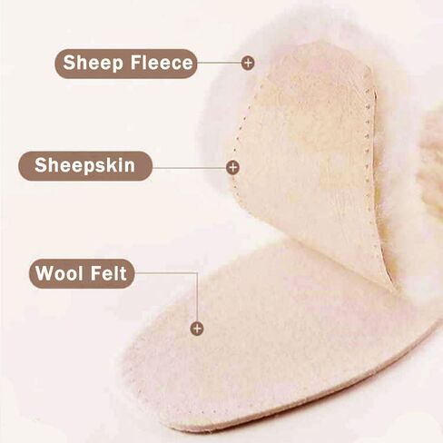 Linwnil 2Pairs Sheepskin Insoles Kid's Premium Thick Wool Fur Fleece Inserts Cozy & Fluffy for Children's in Saudi Arabia