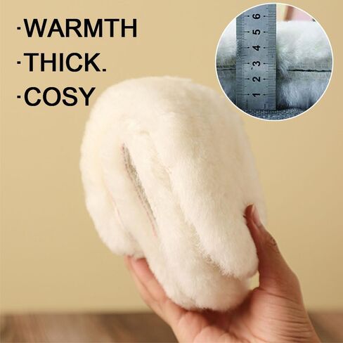 Linwnil 2Pairs Sheepskin Insoles Kid's Premium Thick Wool Fur Fleece Inserts Cozy & Fluffy for Children's in Saudi Arabia