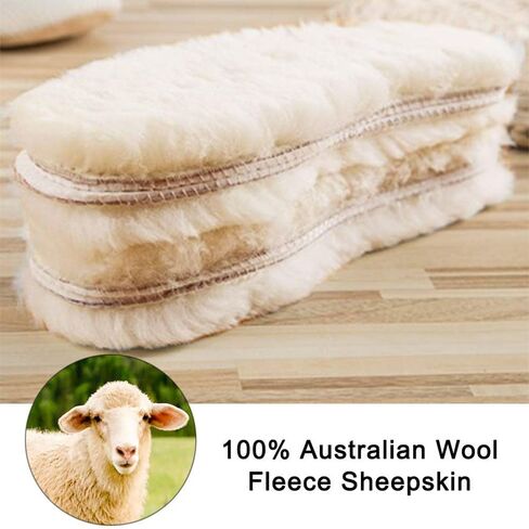 Linwnil 2Pairs Sheepskin Insoles Kid's Premium Thick Wool Fur Fleece Inserts Cozy & Fluffy for Children's in Saudi Arabia