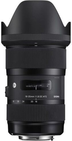 عدسة سيجما 18-35 ملم f/1.8 DC HSM Art لكاميرا Canon EF مع الحزمة تتضمن: بطاقة SD سعة 64 جيجابايت من Sandisk ومجموعة مرشحات مكونة من 9 قطع + المزيد in Saudi Arabia
