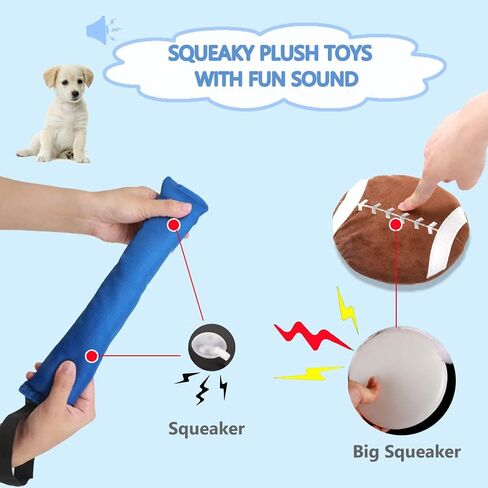 LASOCUHOO Squeaky Dog Toys for Small Medium Dog, Durable Puppy Teething Toys, Plush Dog Toy with Squeakers, Chew Toys for Puppies - 10PCS in Kuwait