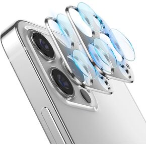 Camera Lens Protector for iPhone 12 Pro, Aluminum Alloy Lens Protective Ring - Pacific Blue, 2 Pcs