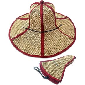 Farmer Foldable Straw Hat for Men Women Outdoor Labor Shading Sun Beach Sea Tide Fisherman Bamboo Hat Light Brown in Kuwait