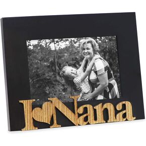 إطار صورة Isaac Jacobs Natural Wood Sentiments "I Love Nana"، مقاس 5x7 بوصة مع حصيرة، هدية صورة لـ Nana، الجدة، الأسرة، العرض على سطح الطاولة، المكتب (طبيعي، 5x7 (مطفأ 4x6)) in Kuwait