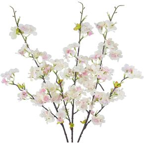 CITYES 3 Pcs Artificial Cherry Blossom Flowers Pink Faux Cherry Blossom Branches Silk Peach Flowers Bulk Spring Branches Arrangement Cherry Flowers Stems for Outdoor Indoor Wedding Table Vase Decor in Kuwait