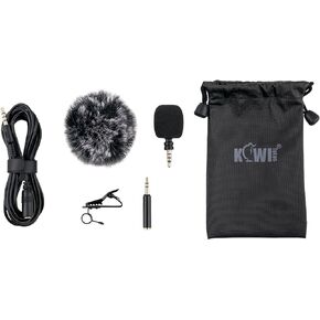 ميكروفون Lavalier ذو طية صدر السترة مع مقبس TRRS مقاس 3.5 مم إلى مقبس TRS مقاس 3.5 مم، وميكروفون مكثف أحادي الاتجاه بطول 6.6 قدم للبث المباشر، وتصوير الفيديو، واجتماعات التكبير/التصغير، ومشبك طوق على الميكروفون للهواتف الذكية والكمبيوتر المحمول والكاميرات in Kuwait