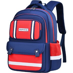 HOPYOCK-School Bags for Boys Girls Kids,Multi-Pocket Unisex Children Backpacks with Night Reflection Primary School Backpack