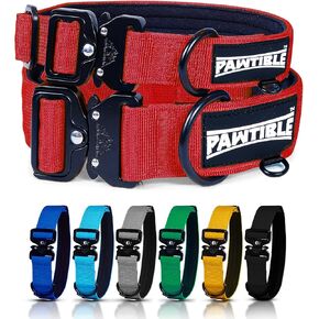 Heavy Duty Nylon Collar for Dogs – Medium Dog Collar with Heavy Duty Buckle, Soft Pad, 2 D-Rings – Heavy Duty Dog Collars for Medium Dogs with Strong Pulling Power by Pawtible, Fossil