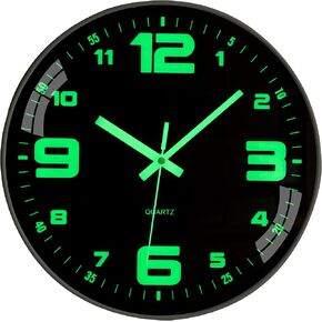 NESIFEE 12 Inch Glow in The Dark Wall Clock,Night Light Wall Clock,Silent Non-Ticking, Battery Operated Wall Clocks for Living Room Kitchen Office Bedroom in Kuwait