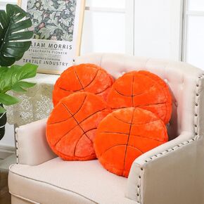 Gerrii 4 Pcs Basketball Softball Football Soccer Volleyball Tennis Pillow Sports Pillow Fluffy Plush Stuffed Throw Pillow Sport Theme Cushion Plush Stuffed Pillow Gift for Decor (Volleyball) in Kuwait