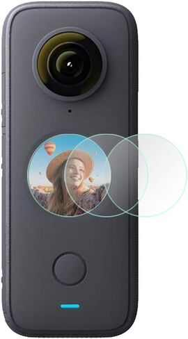 واقي شاشة متوافق مع كاميرا فيديو إنستا360 ون X2 الرياضية (3 حزم)، طبقة واقية من الزجاج المقسى WH1916 المضادة للفقاعات وبصمات الأصابع مضادة للغبار والكسر in Kuwait