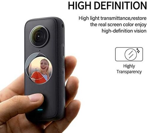 واقي شاشة متوافق مع كاميرا فيديو إنستا360 ون X2 الرياضية (3 حزم)، طبقة واقية من الزجاج المقسى WH1916 المضادة للفقاعات وبصمات الأصابع مضادة للغبار والكسر in Kuwait