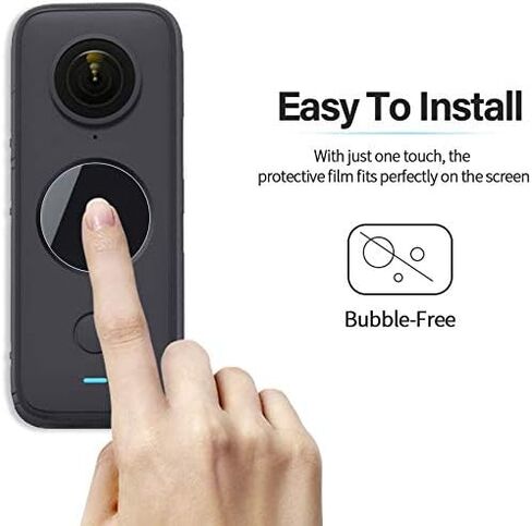 واقي شاشة متوافق مع كاميرا فيديو إنستا360 ون X2 الرياضية (3 حزم)، طبقة واقية من الزجاج المقسى WH1916 المضادة للفقاعات وبصمات الأصابع مضادة للغبار والكسر in Kuwait