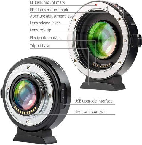 محول معزز بؤري مقلل البؤري VILTROX EF-M2II بتركيز تلقائي 0.71x متوافق مع عدسات سلسلة حوامل Canon EF لكاميرا M4/3 GH4 GH5 GF6 GF1 GX1 GX7 E-M5 E-M10 E-M10II E-PL5 وما إلى ذلك... in Saudi Arabia
