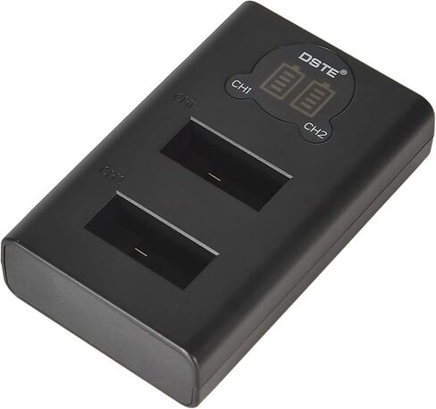بديل DSTE لشاحن بطارية LCD مزدوج SPCC1B متوافق مع كاميرا Gopro MAX مع منفذ Type-C ومنفذ Micro-USB in Saudi Arabia