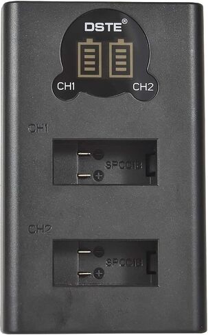 بديل DSTE لشاحن بطارية LCD مزدوج SPCC1B متوافق مع كاميرا Gopro MAX مع منفذ Type-C ومنفذ Micro-USB in Saudi Arabia
