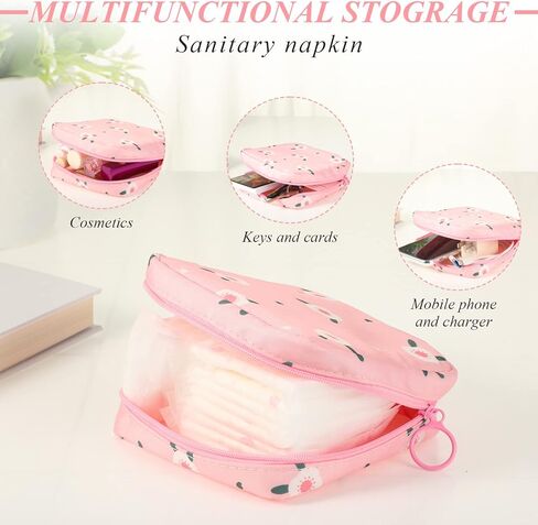 Shappy 4 Pieces Sanitary Napkin Bag Period Pad Pouch Period Holder Bag Kit Portable Tampon Pouches Zipper Bags for Menstruation Period Teen Girls Women Feminine Ladies in Saudi Arabia