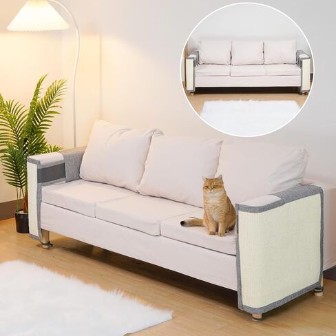Uross Natural Sisal Cat Couch Protector Cat Scratch Furniture Protector- Couch Protector from Cat Claws, Anti Couch Corner Sofa Protectors Furniture Scratch Guards for Cats - Left&Right in Saudi Arabia
