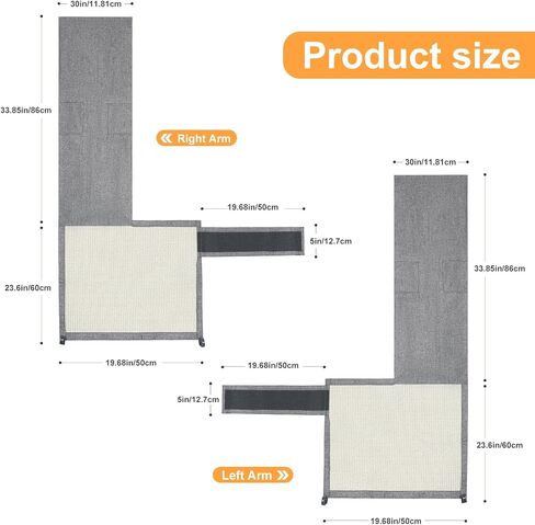 Uross Natural Sisal Cat Couch Protector Cat Scratch Furniture Protector- Couch Protector from Cat Claws, Anti Couch Corner Sofa Protectors Furniture Scratch Guards for Cats - Left&Right in Saudi Arabia