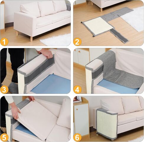 Uross Natural Sisal Cat Couch Protector Cat Scratch Furniture Protector- Couch Protector from Cat Claws, Anti Couch Corner Sofa Protectors Furniture Scratch Guards for Cats - Left&Right in Saudi Arabia