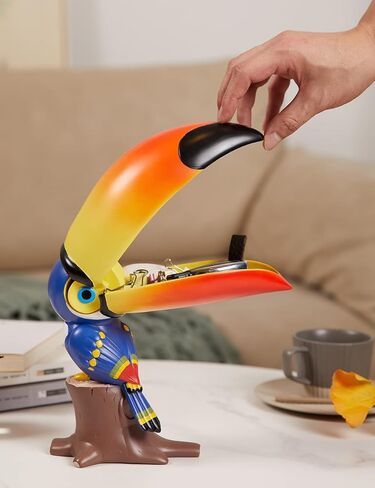 NENBOLEC Candy Dish Toucan Cookie Jar Plate Statue Sculpture Home Decor Arts Polyresin Gifts 23cm in Kuwait