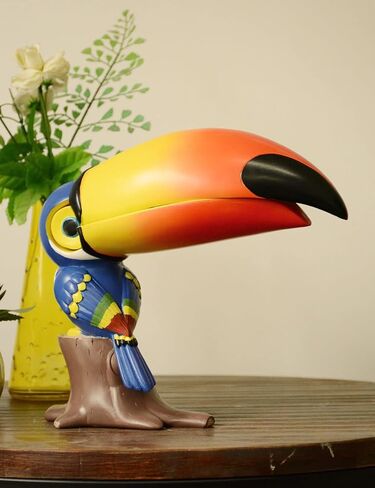 NENBOLEC Candy Dish Toucan Cookie Jar Plate Statue Sculpture Home Decor Arts Polyresin Gifts 23cm in Kuwait