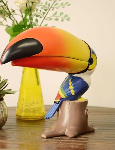 NENBOLEC Candy Dish Toucan Cookie Jar Plate Statue Sculpture Home Decor Arts Polyresin Gifts 23cm in Kuwait