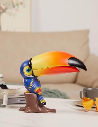 NENBOLEC Candy Dish Toucan Cookie Jar Plate Statue Sculpture Home Decor Arts Polyresin Gifts 23cm in Kuwait