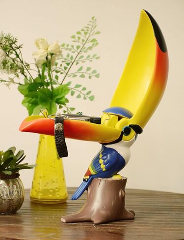 NENBOLEC Candy Dish Toucan Cookie Jar Plate Statue Sculpture Home Decor Arts Polyresin Gifts 23cm in Kuwait