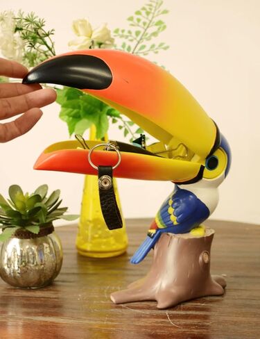 NENBOLEC Candy Dish Toucan Cookie Jar Plate Statue Sculpture Home Decor Arts Polyresin Gifts 23cm in Kuwait