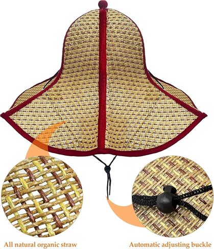 Farmer Foldable Straw Hat for Men Women Outdoor Labor Shading Sun Beach Sea Tide Fisherman Bamboo Hat Light Brown in Kuwait
