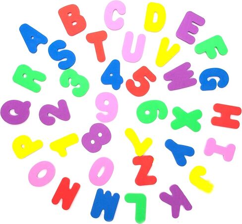 حوض استحمام آمن وناعم ABC 123 حروف وأرقام حمام رغوية - تلتصق بشكل سحري على الجدران الرطبة + بطة مطاطية إضافية | مجموعة لعب حوض الاستحمام التعليمية للأطفال بالحروف الأبجدية من سبيل آند كونت - 44 قطعة إضافية in Kuwait