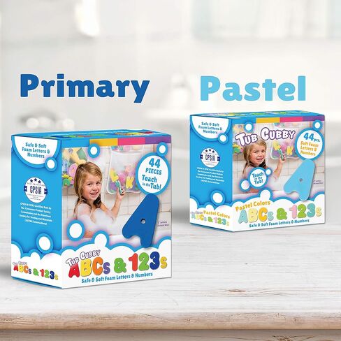 حوض استحمام آمن وناعم ABC 123 حروف وأرقام حمام رغوية - تلتصق بشكل سحري على الجدران الرطبة + بطة مطاطية إضافية | مجموعة لعب حوض الاستحمام التعليمية للأطفال بالحروف الأبجدية من سبيل آند كونت - 44 قطعة إضافية in Kuwait