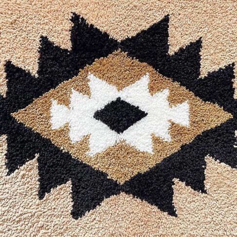 Boho Bath Mats Non Slip Geometric Bathroom Rugs Fluffy Soft Absorbent Bath Rug for Bathroom Shower Sink Home Entryway Bohemian Farmhouse Decor 30"×20", Camel in Saudi Arabia