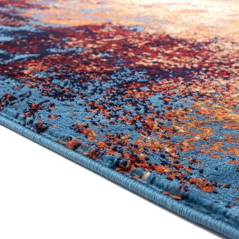 سجادة منطقة مجردة من LUXE WEAVERS، باللون الأزرق، 8x10 in Kuwait