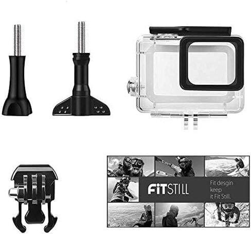 جراب F1TP مقاوم للماء لـ GoPro Hero 2018/7/6/5 أسود، جراب جو برو دايف مزود بملحقات تثبيت تثبيت سريعة الفك ومسمار ثامبكرو مقاومة للماء 17 قدم (45 متر) in Kuwait