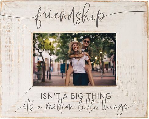 P. Graham Dunn Friendship Little Things Distressed Cream 9.875 x 7.75 إطار صورة من خشب الصنوبر in Kuwait