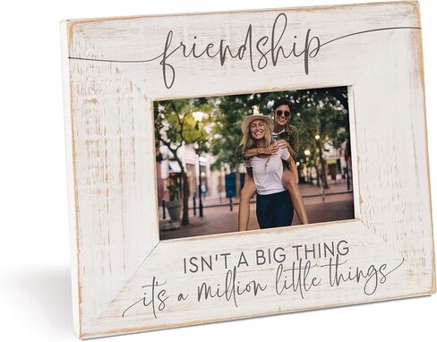 P. Graham Dunn Friendship Little Things Distressed Cream 9.875 x 7.75 إطار صورة من خشب الصنوبر in Kuwait
