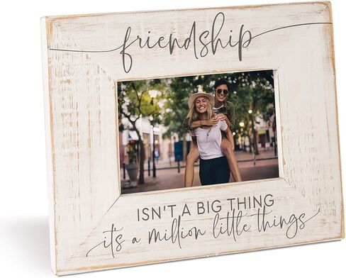 P. Graham Dunn Friendship Little Things Distressed Cream 9.875 x 7.75 إطار صورة من خشب الصنوبر in Kuwait