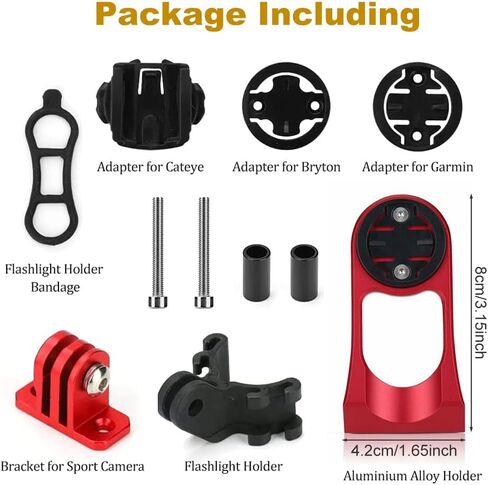 مجموعة خارجية أمامية ممتدة لـ Garmin Edge Black | متوافق مع Garmin Cateye Bryton GoPro GPS أو الكاميرات in Kuwait