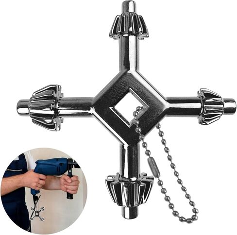 مفتاح تشاك 4 في 1 مفتاح تشاك للمثقاب مع سلسلة خرزة، فولاذ 45 درجة، مفتاح تشاك للمثقاب الكهربائي 4 في 1 أداة حفر، مفتاح تشاك لمكبس الحفر، فولاذ متين متعدد الوظائف، مفتاح تشاك رئيسي احترافي أصلي in Kuwait