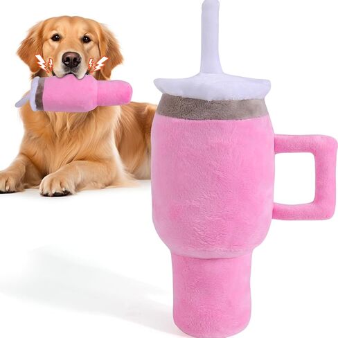 BABORUI Active Moving 2 in 1 Interactive Dog Toys, Tumbler Jumping Squeaky Dog Toys to Keep Them Busy, Plush Toy with Recording and Music Modes for Small/Medium/Large Dogs in Kuwait