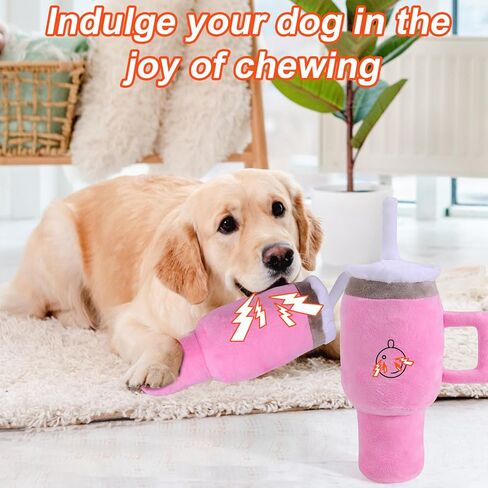 BABORUI Active Moving 2 in 1 Interactive Dog Toys, Tumbler Jumping Squeaky Dog Toys to Keep Them Busy, Plush Toy with Recording and Music Modes for Small/Medium/Large Dogs in Kuwait
