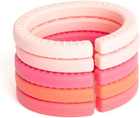 بيلا تونو هابي لينكس - وصلات سيليكون مونتيسوري للأطفال وألعاب أطفال من السيليكون الناعم، ألعاب تنموية للعب والتسنين والمهارات الحركية الإجمالية والتعرف على الألوان والمزيد، فتاة متدرجة in Kuwait