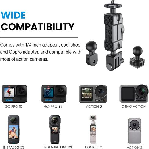 تومات ذراع تثبيت كاميرا اكشن من الالومنيوم مع فتحة برغي 1/4 لدي جيه اي اكشن 2 جيب in Kuwait