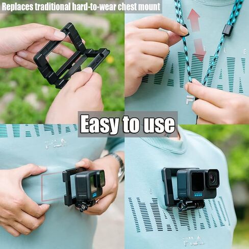 Pikioraz Magnetic Action Camera Mount for Gopro, Super Magnetic Mount Accessories Compatible with GoPro DJI Osmo and Most Action Cameras, Magnetic Chest Mount for Hero in Kuwait