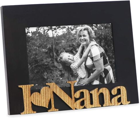 Isaac Jacobs Natural Wood Sentiments “I Love Nana" Picture Frame, 5x7 inch with Mat, Photo Gift for Nana, Grandma, Family, Display on Tabletop, Desk (Natural, 5x7 (Matted 4x6)) in Saudi Arabia