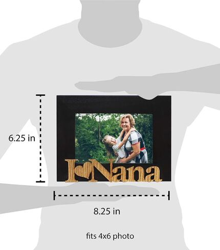 Isaac Jacobs Natural Wood Sentiments “I Love Nana" Picture Frame, 5x7 inch with Mat, Photo Gift for Nana, Grandma, Family, Display on Tabletop, Desk (Natural, 5x7 (Matted 4x6)) in Saudi Arabia