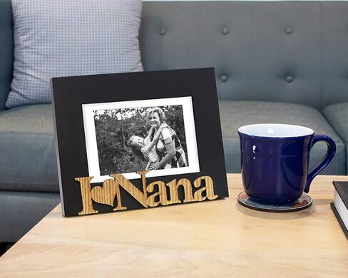 Isaac Jacobs Natural Wood Sentiments “I Love Nana" Picture Frame, 5x7 inch with Mat, Photo Gift for Nana, Grandma, Family, Display on Tabletop, Desk (Natural, 5x7 (Matted 4x6)) in Saudi Arabia